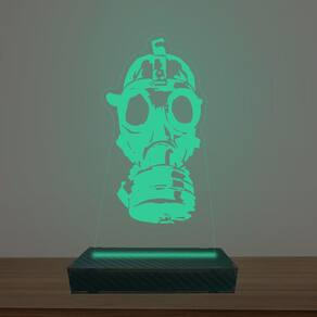 Luminária Led 3d Máscara de Gás Abajur Luxo