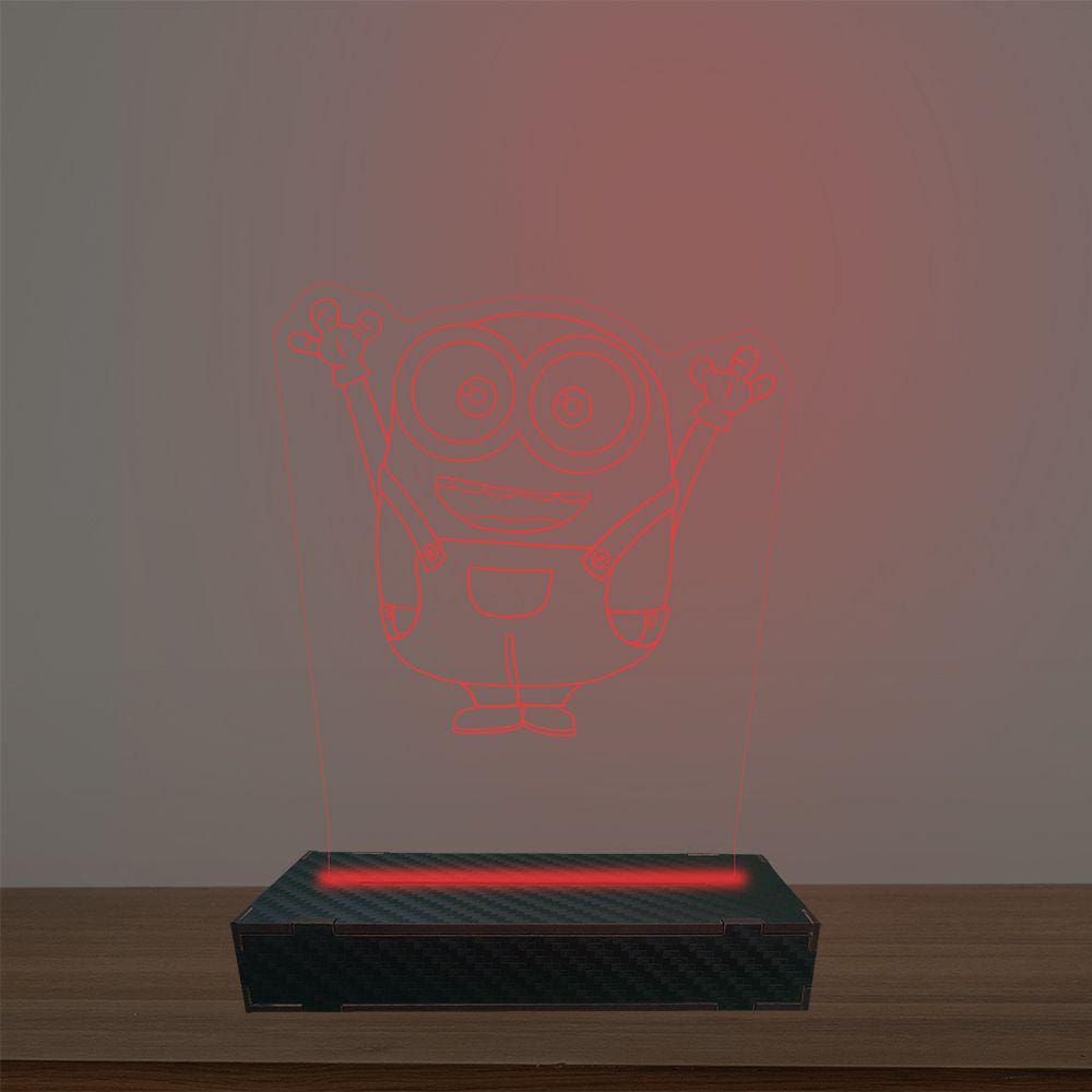 Luminária Led 3d Minions Abajur Luxo