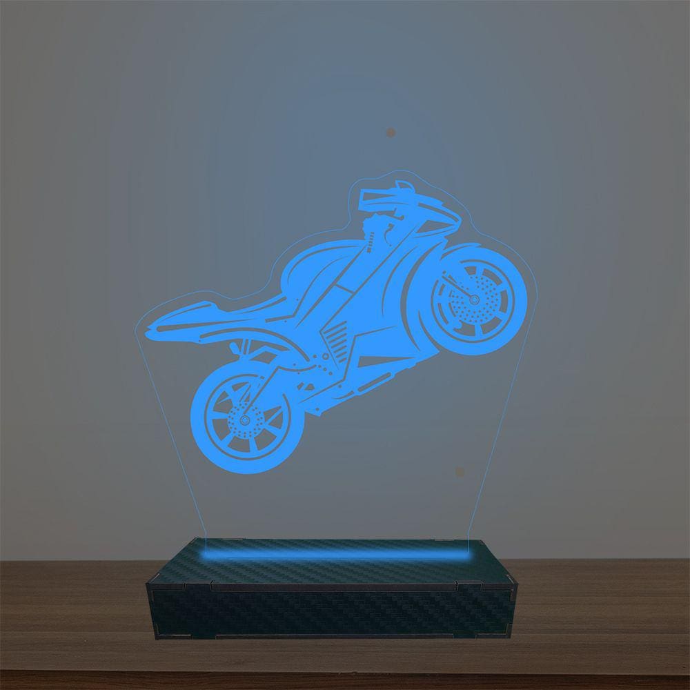 Luminária Led 3d Moto Abajur Luxo
