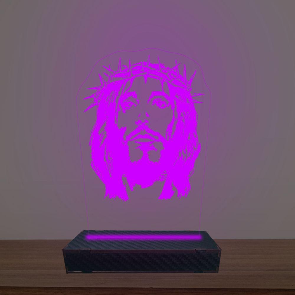 Luminária Led 3d Jesus Abajur Luxo