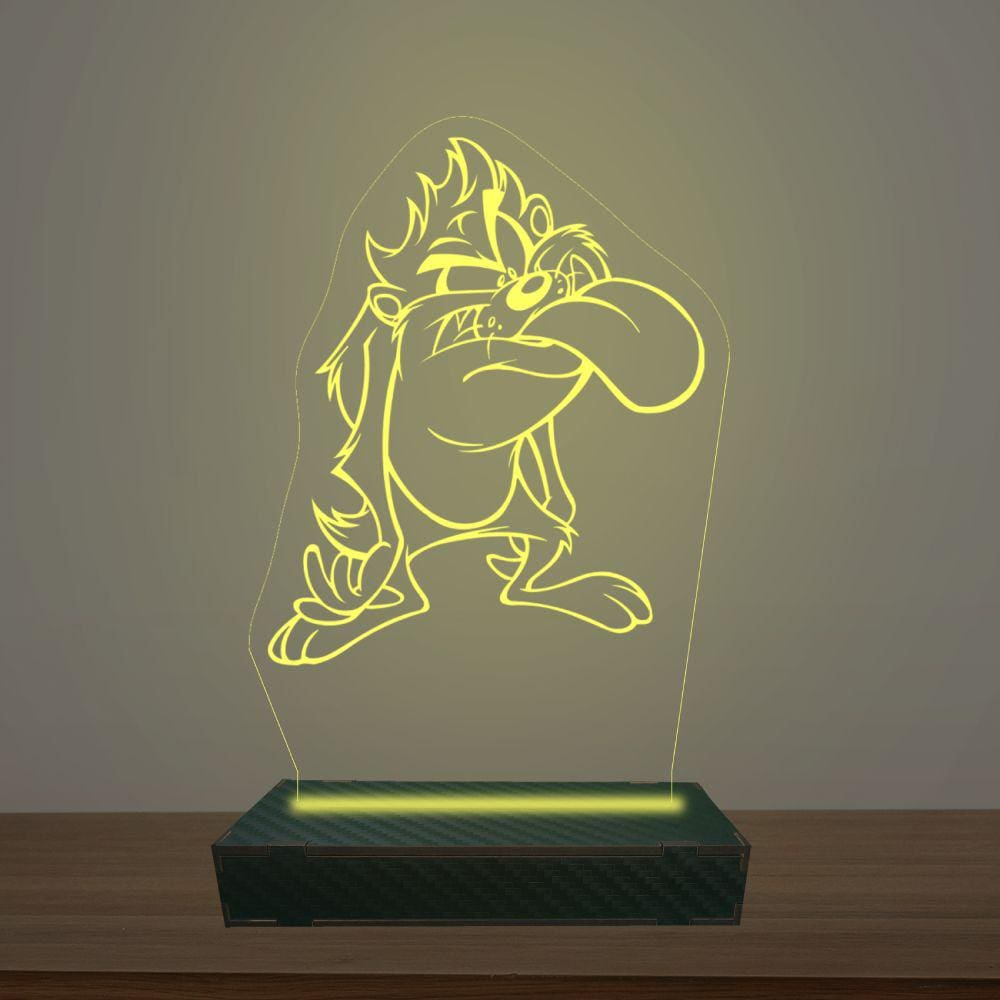 Luminária Led 3d Taz Abajur Luxo