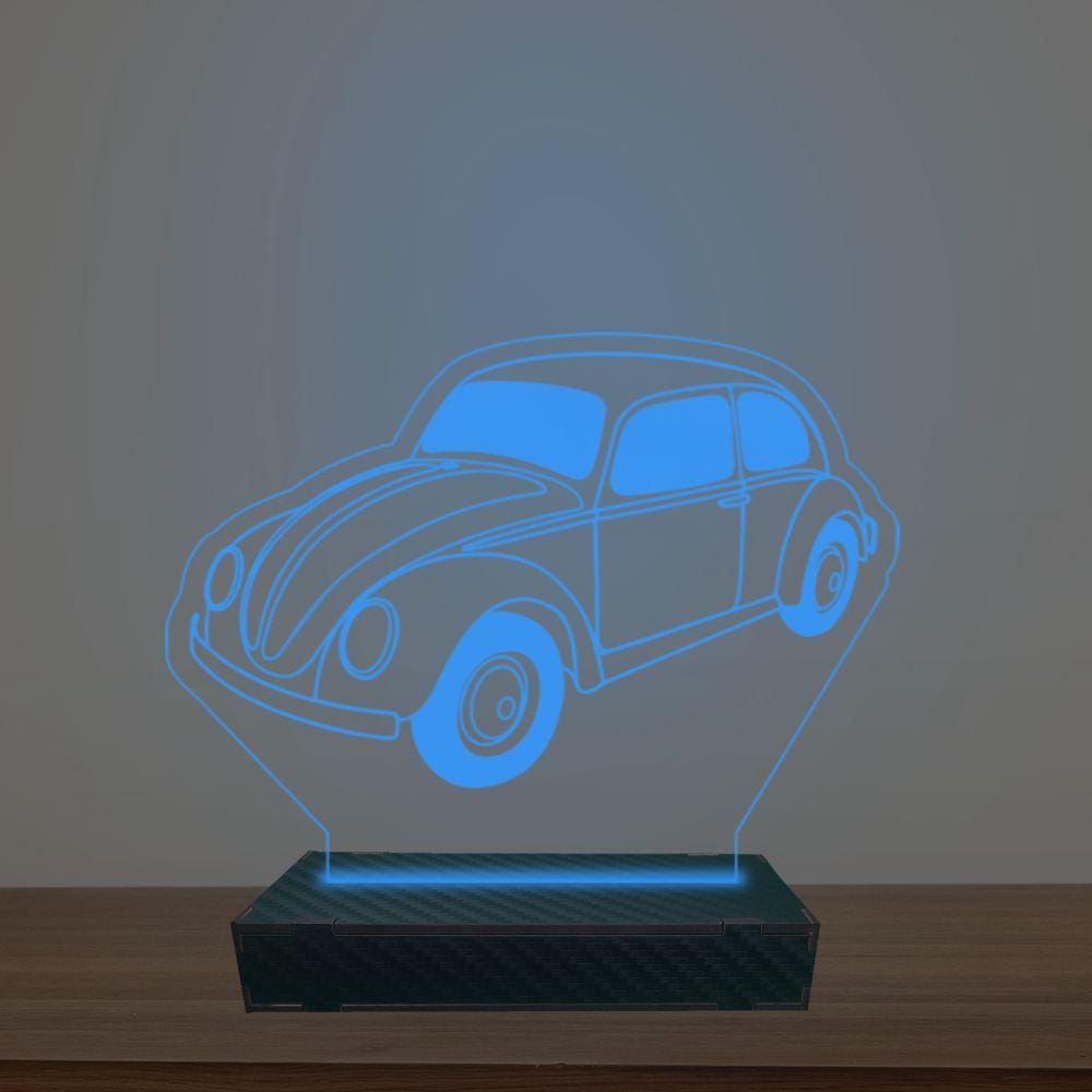 Luminária Led 3d Fusca Abajur Luxo