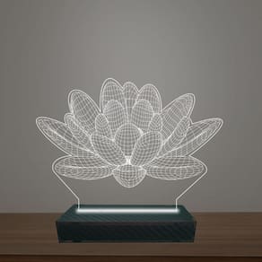 Luminária Led 3d Flor de Lotus Abajur Luxo