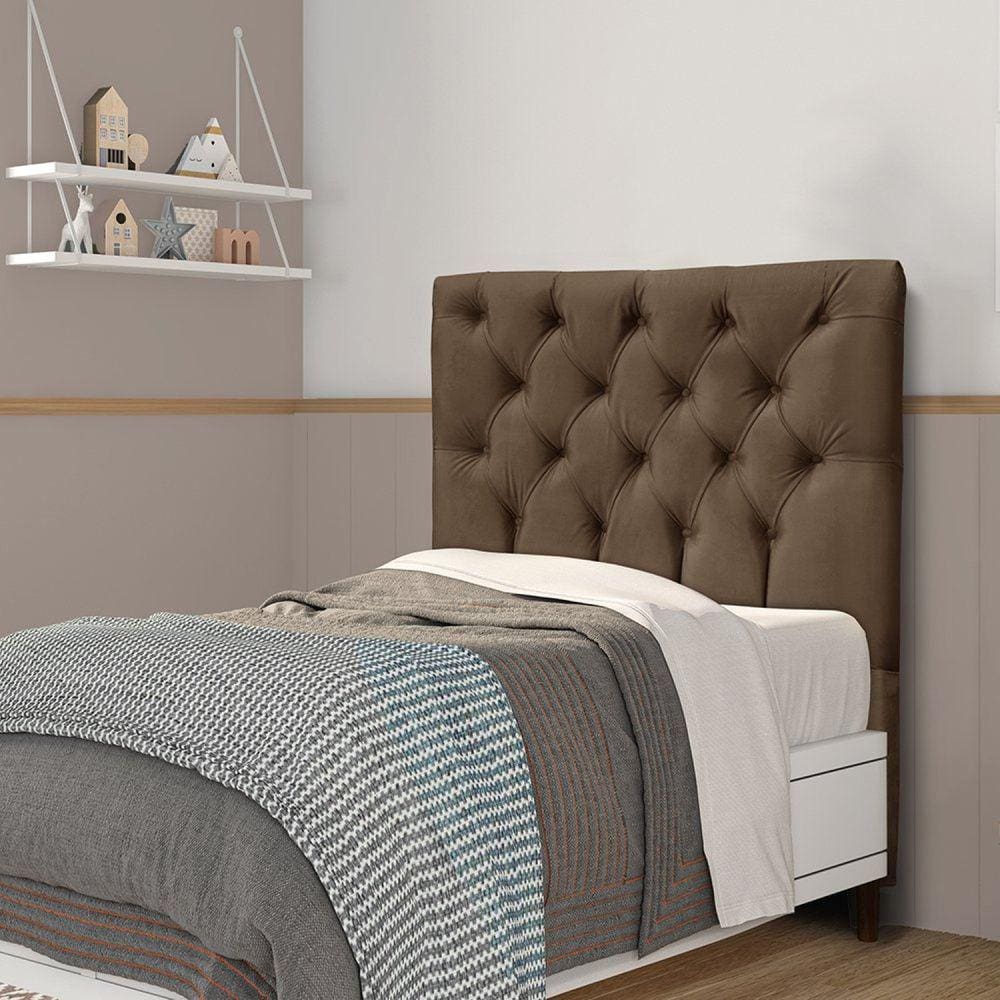 Cabeceira Solteiro 90cm Embaixatriz Plus Cacau