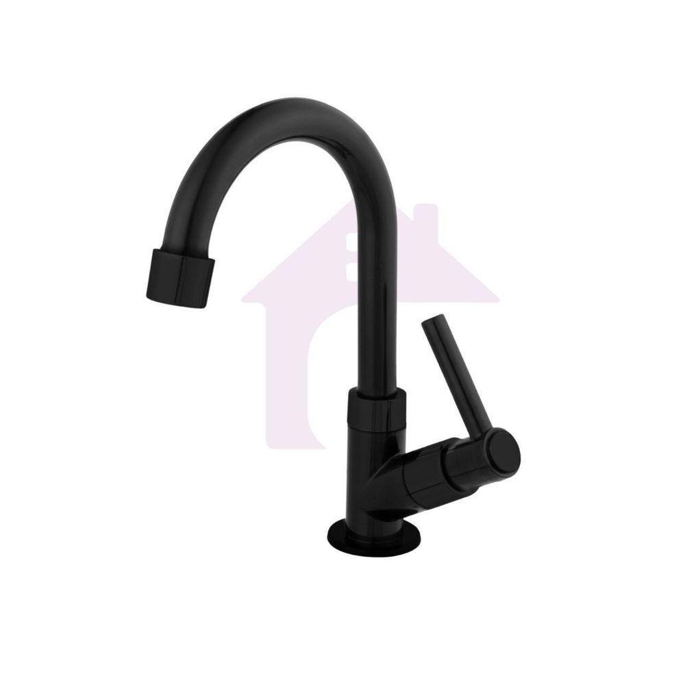 Torneira Lavatorio Lavabo Banheiro Abs 1/4 Volta Black