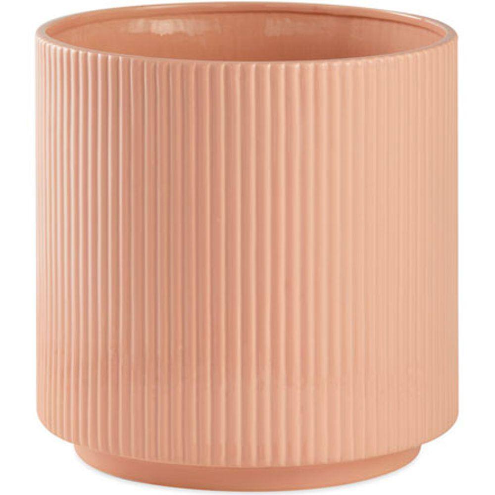 Cachepot em cerâmica rosa 24x24 cm