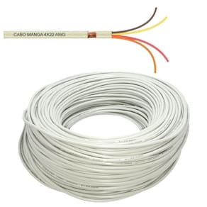 Cabo Manga 150 Metros 4 Vias 22 Awg (4x22awg) Para Automação Comercial E Iluminação De Piscinas Led Rgb