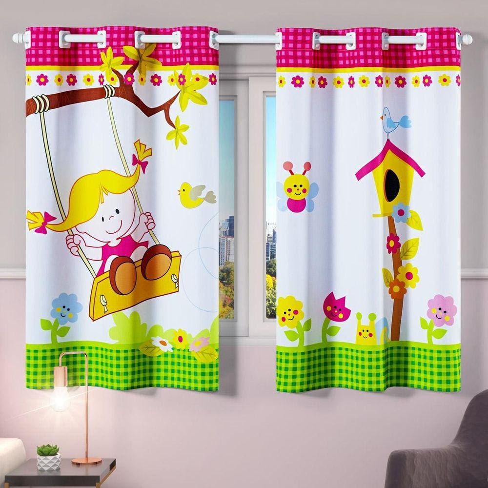 Cortina Infantil 2,00M X 1,30M Quarto Janela Criança Menina