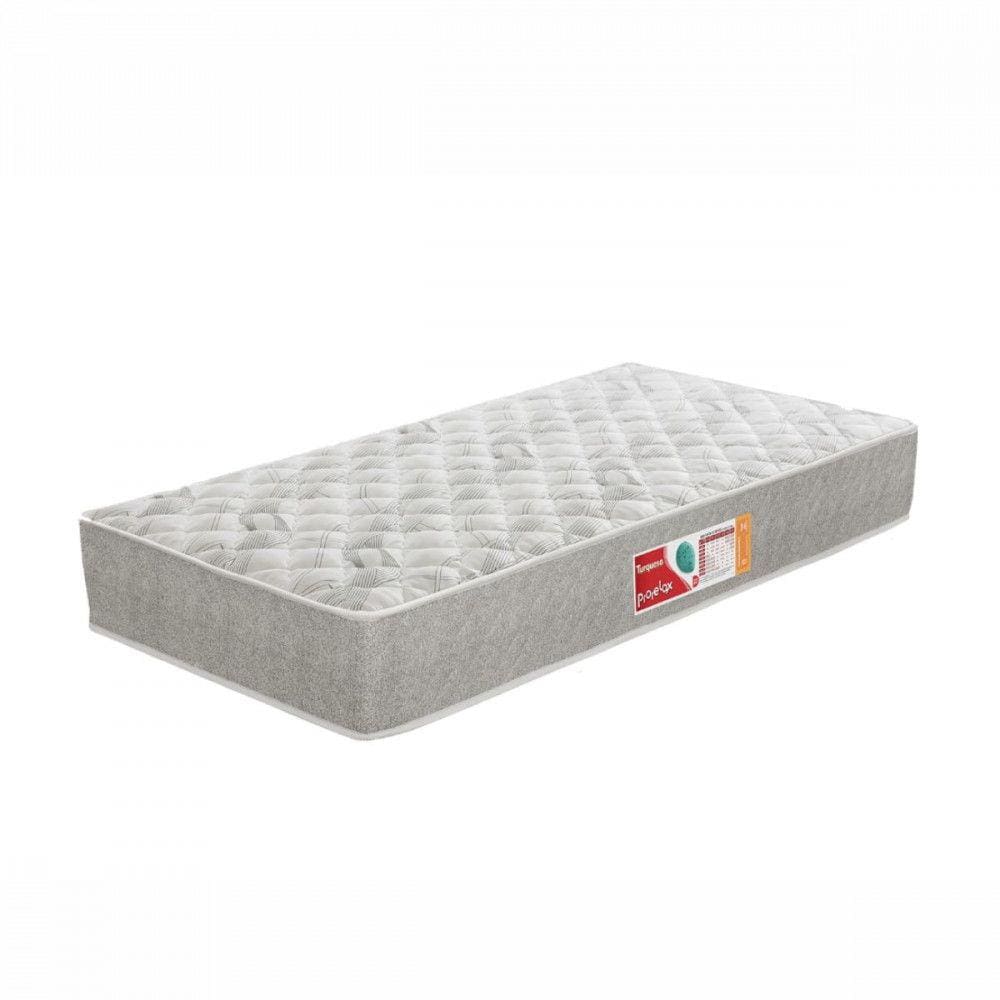 Colchão Solteiro Turquesa D33 088X188X14 Cinza e Branco Prorelax