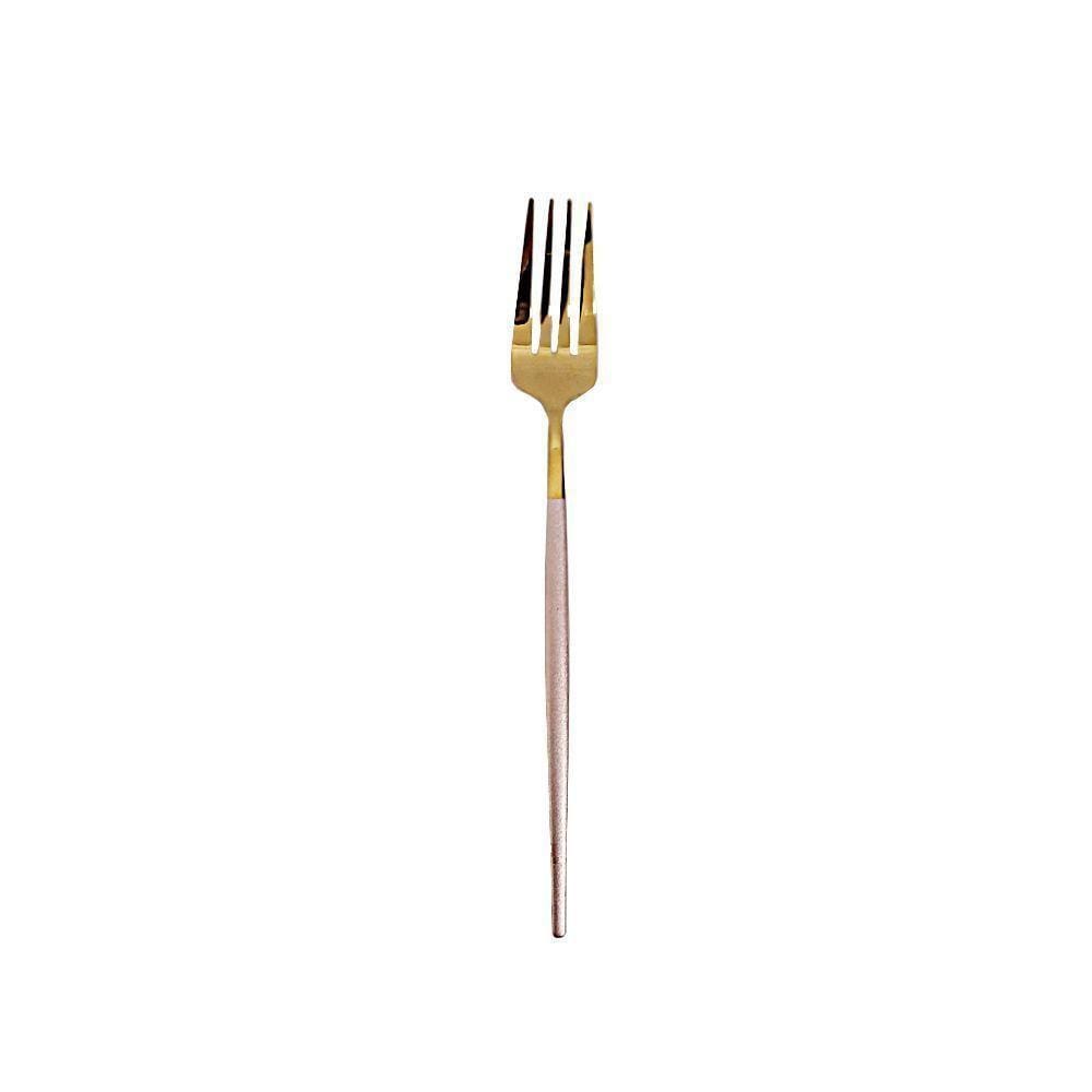 Garfo Slim Rosa E Dourado Home Design 22 Cm