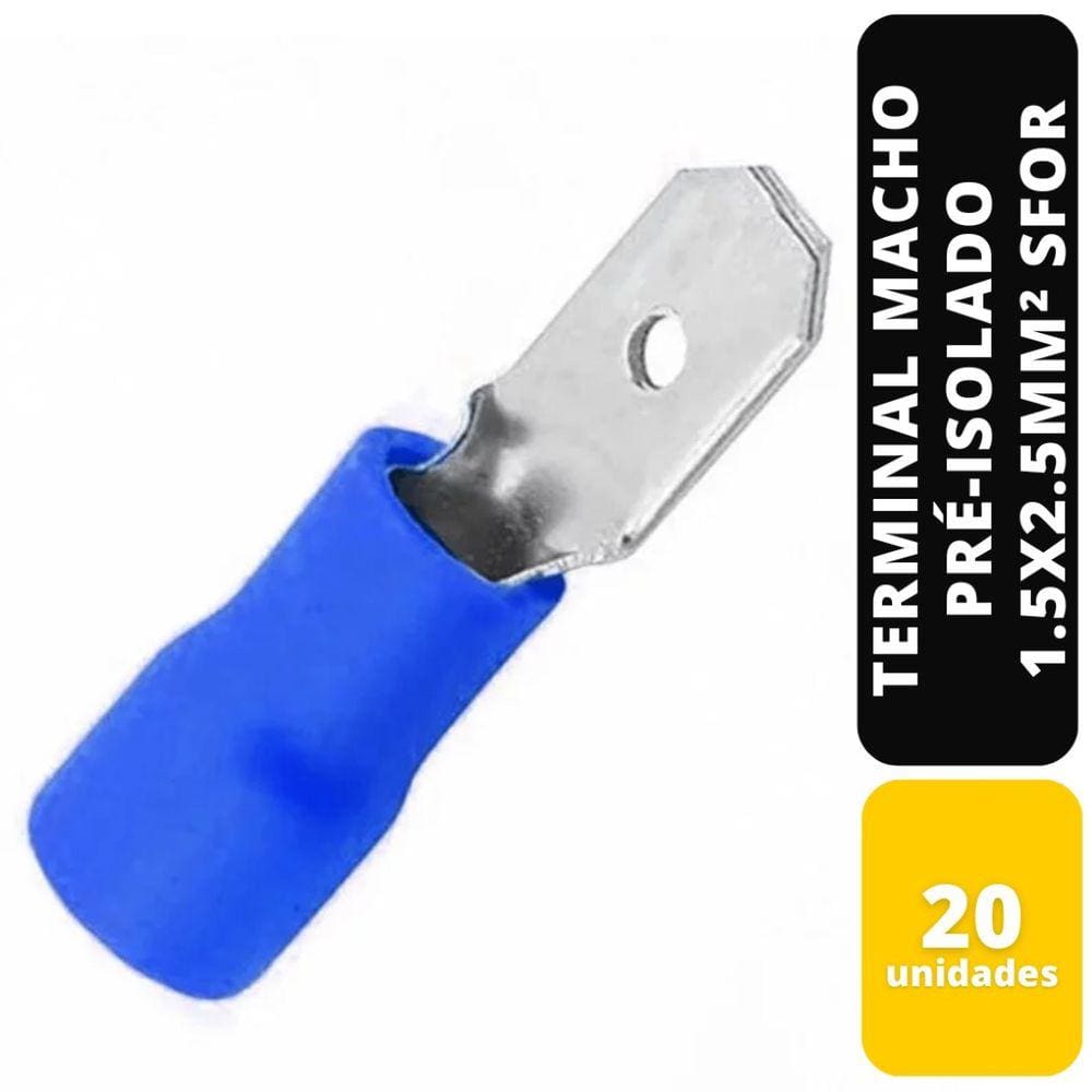 KIT C/20 TERMINAL MACHO PRÉ-ISOLADO AZ 1,5x2,5MM² SFOR