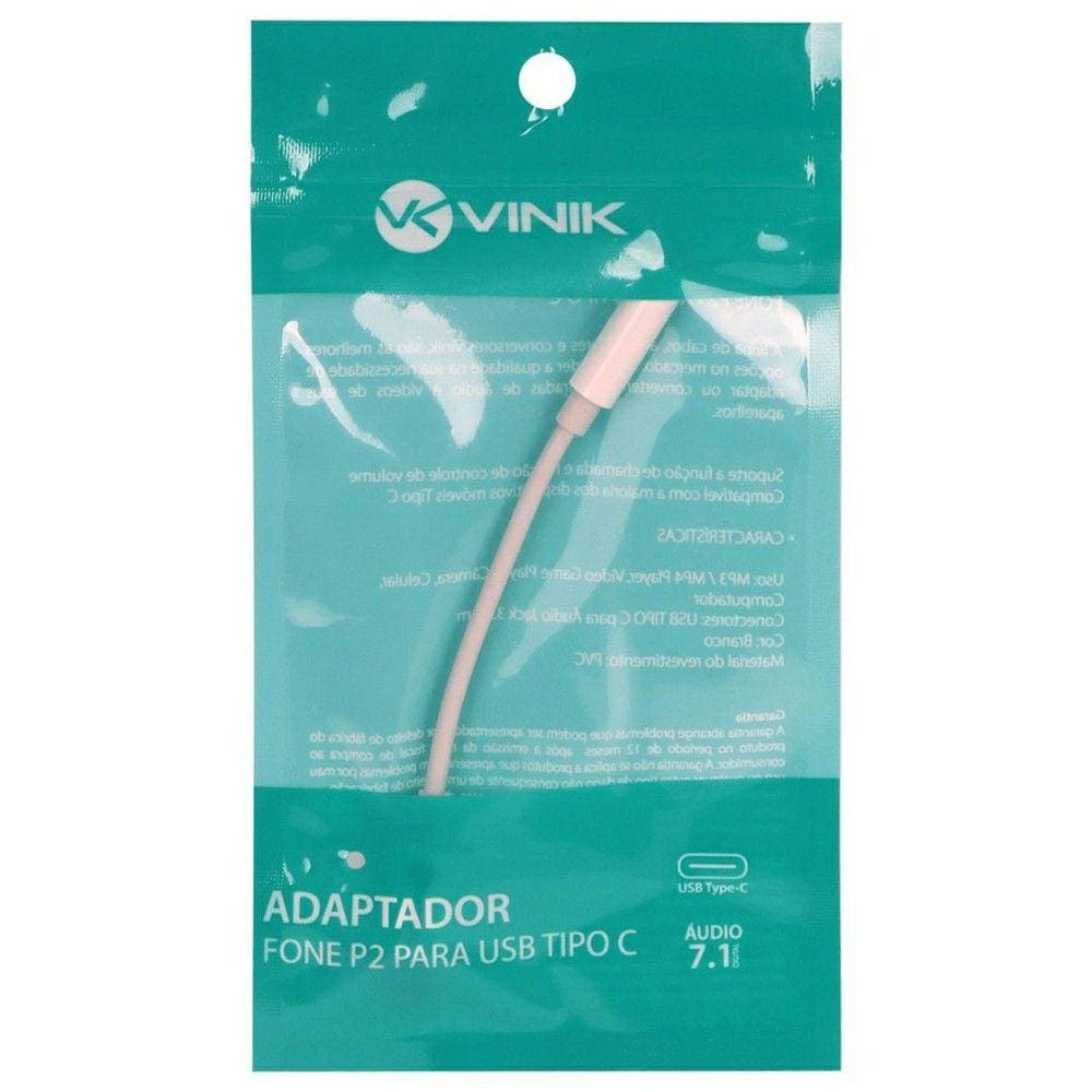 Adaptador de Fone P2 para USB Tipo C 7.1 Audio - ADFUSBTC