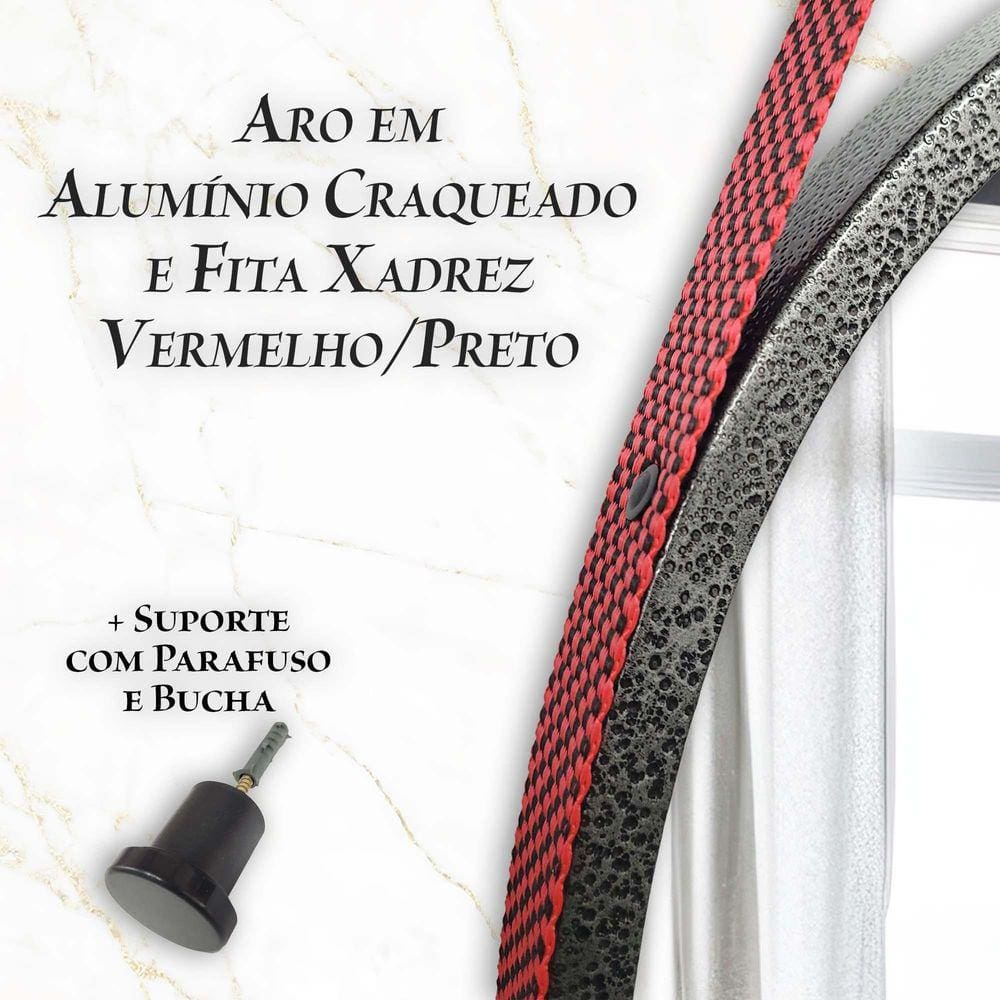 Espelho Redondo Craqueado Adnet 50Cm + Suporte