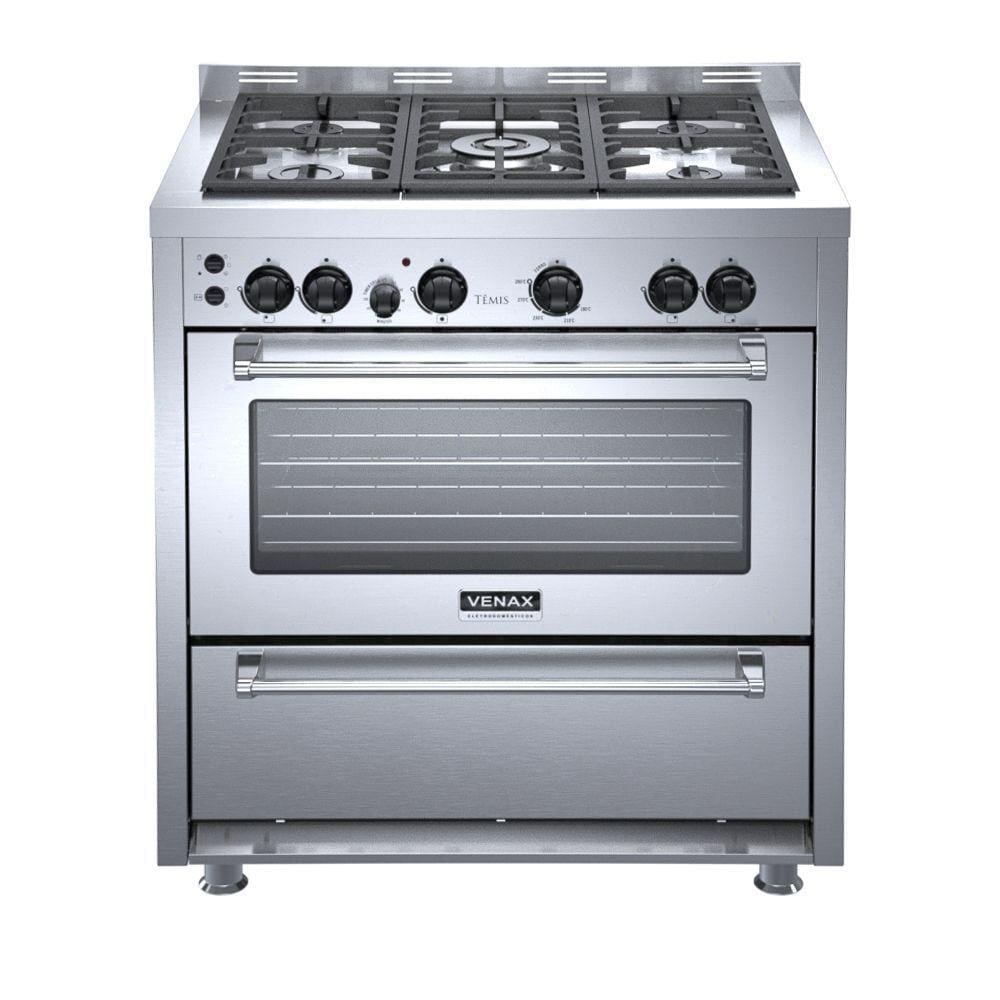 Fogão Venax Temis 5 Bocas a Gas Mesa de Inox 220v Inox