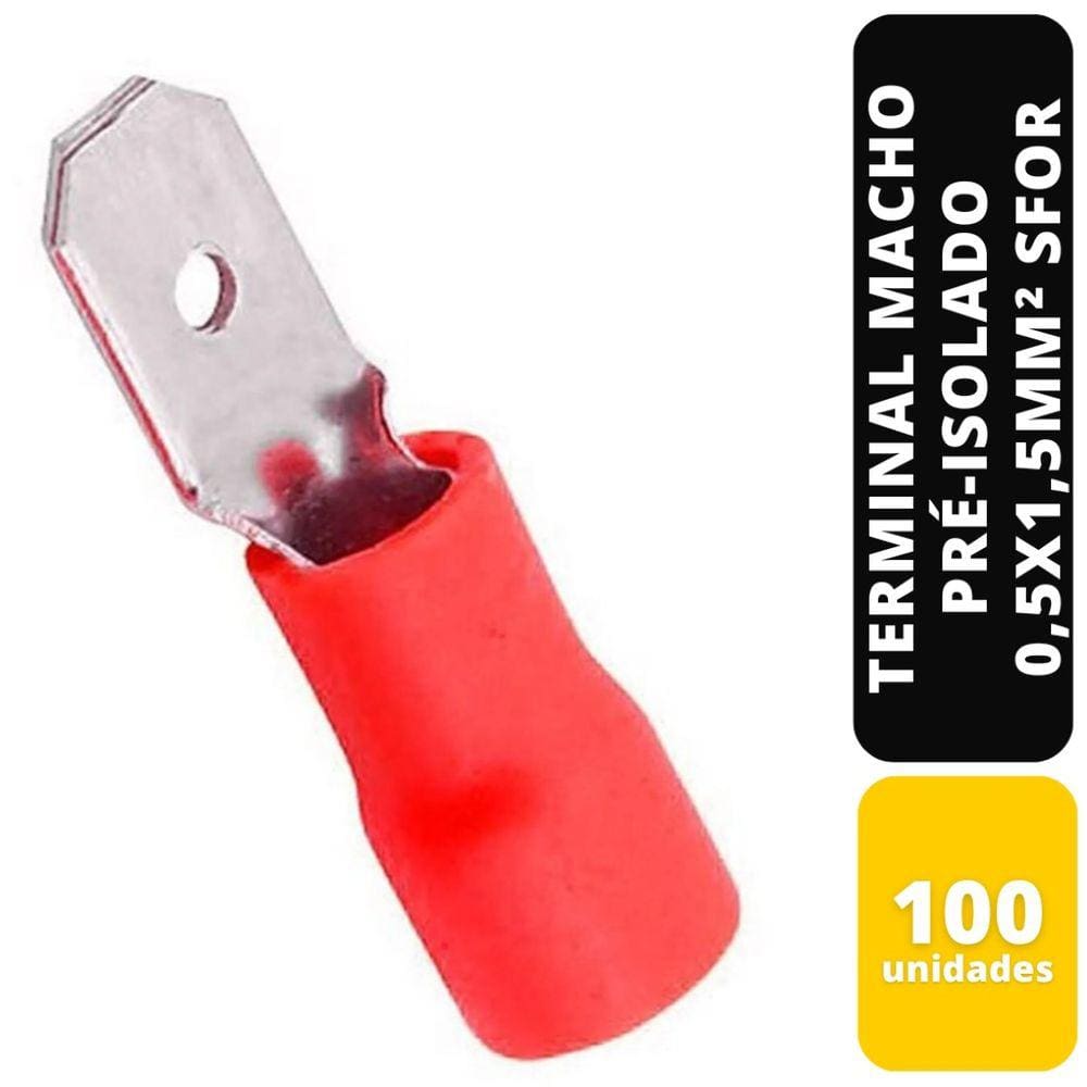KIT C/100 TERMINAL MACHO PRÉ-ISOLADO VM 0,5x1,5MM² SFOR