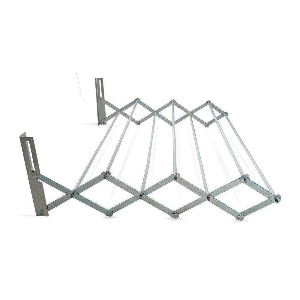 Varal De Parede Retrátil Aço Sanfonado 80cm