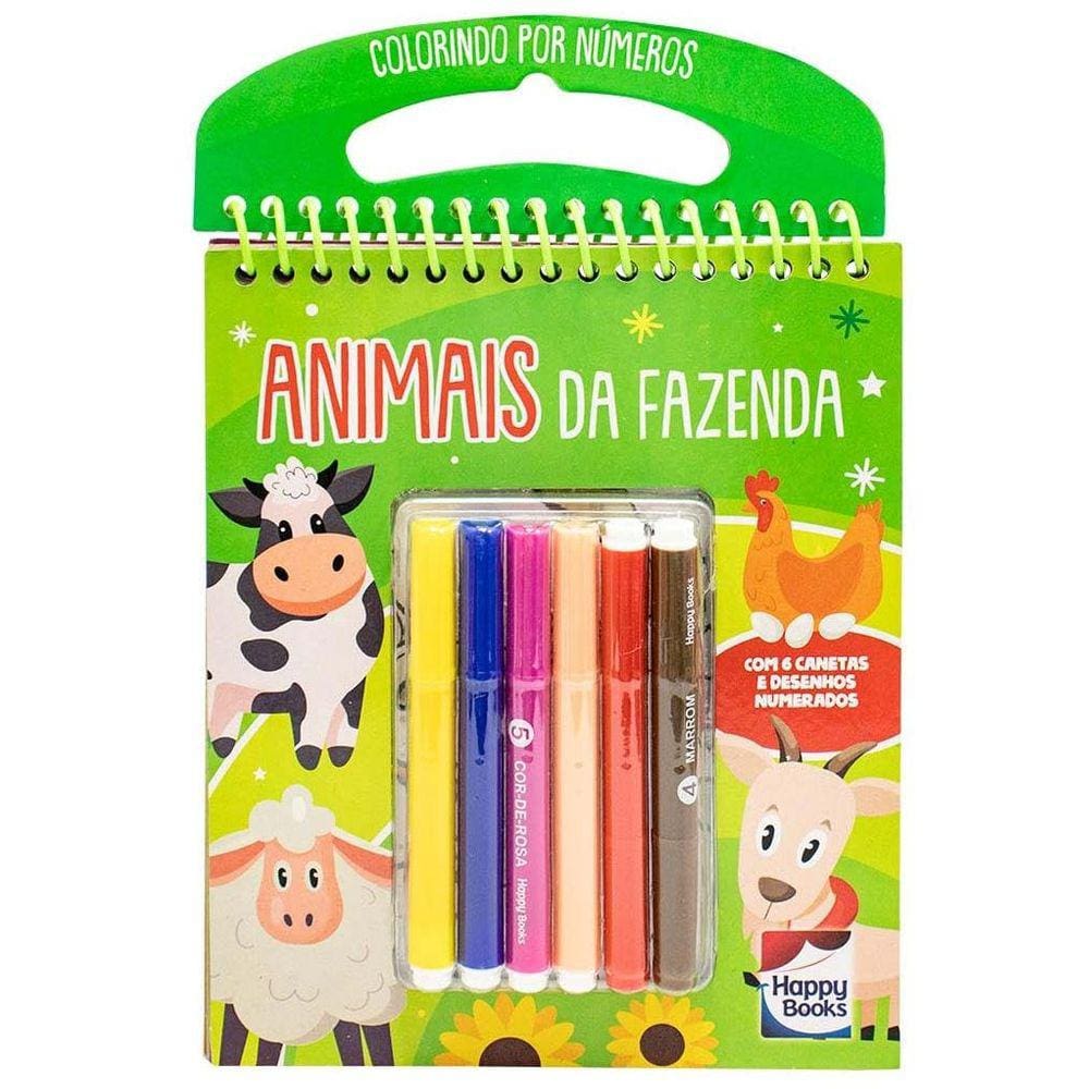 Colorindo por Números: Animais da Fazenda