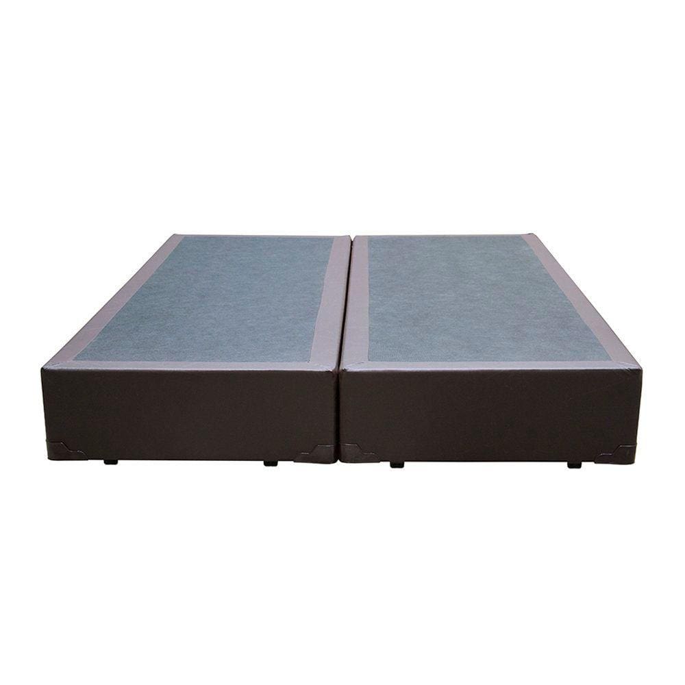 Base Box King Bipartido Sintético Marrom - 30x198x203