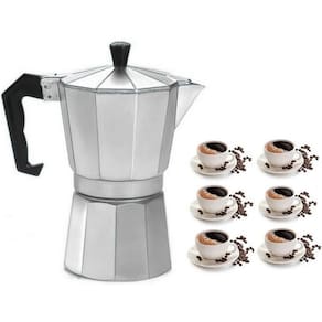 Cafeteira Bule Italiana Alumínio 6 Xícaras Com Válvula Segurança