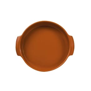 Travessa Redonda Em Porcelana Assar E Servir 21x4,5cm Germer Laranja