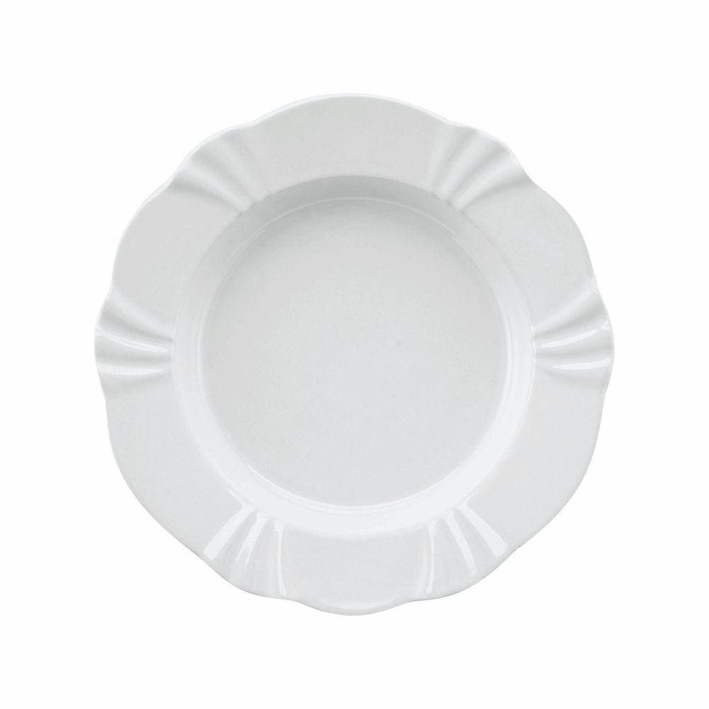 Jogo De Pratos Fundos Em Porcelana Soleil Com 6 Peças 24cm Oxford White