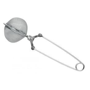 Infusor de Cha Em Inox Pinça Peneira Dupla