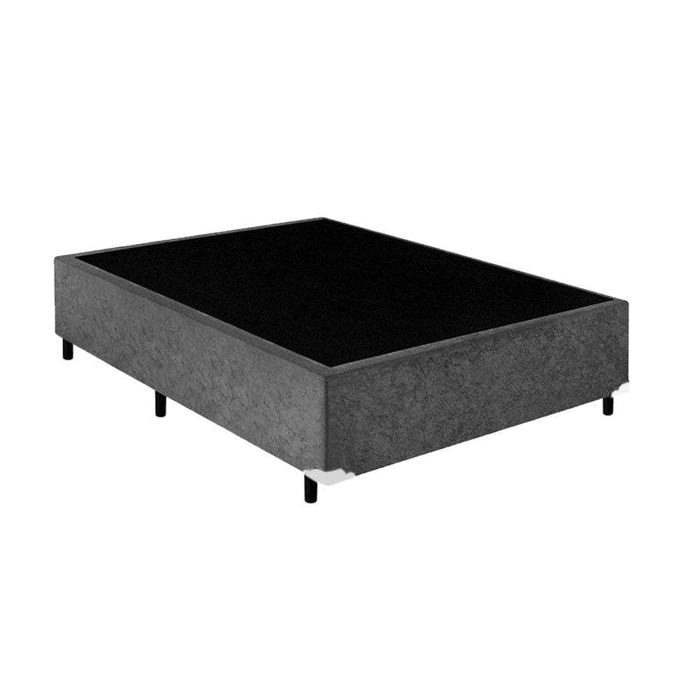 Base Box Viúva Suede Cinza - 30x128x188