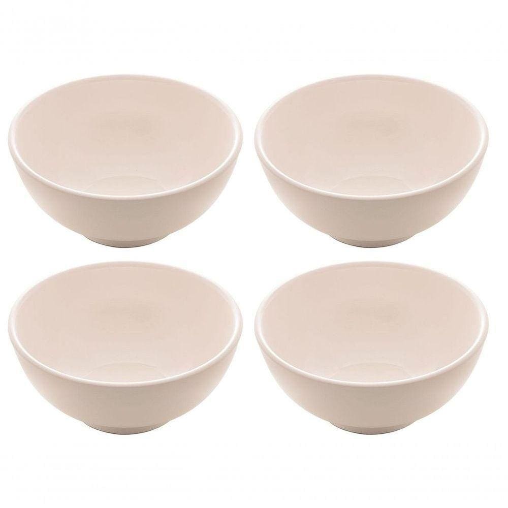 Jogo Tigela Bowl Porcelana Clean Branca 350ml 4 Unidades