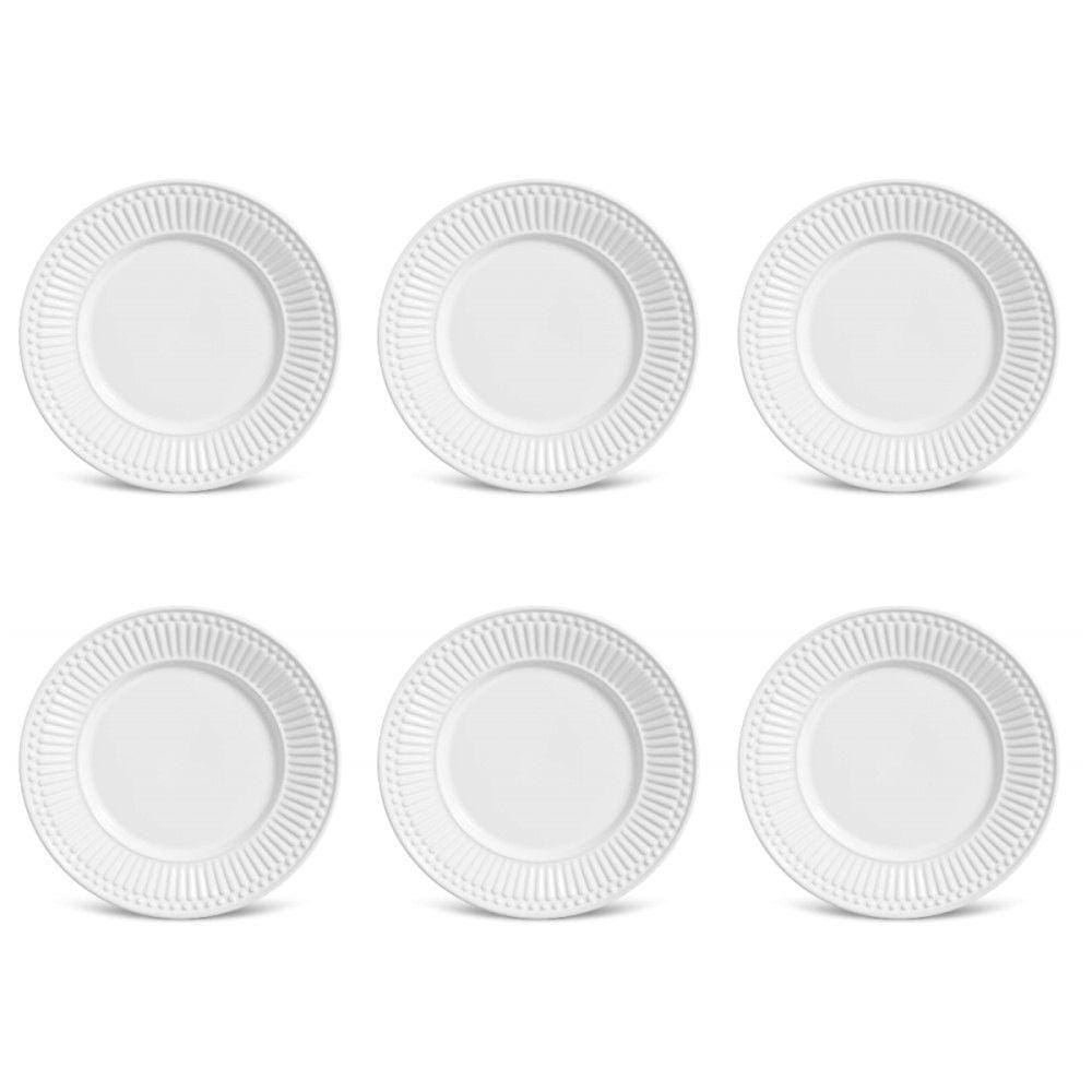 Conjunto De Pratos De Sobremesa 06 Peças Roma Branco Porto Brasil