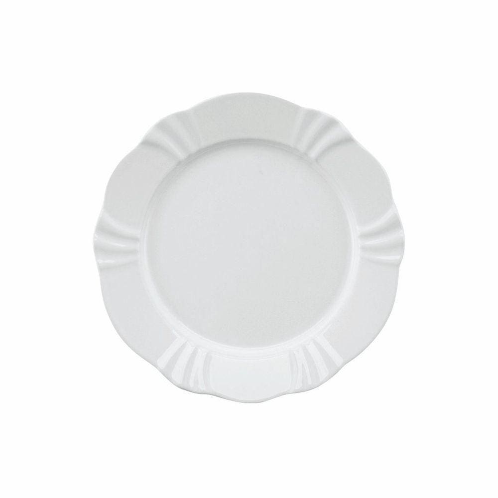 Jogo De Pratos Sobremesa Em Porcelana Soleil Com 6 Peças 23cm Oxford White