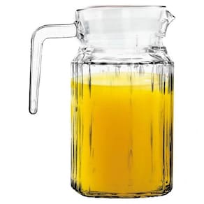 Kit 2 Jarras De Vidro Pequenas P/ Suco 500Ml Com Tampa