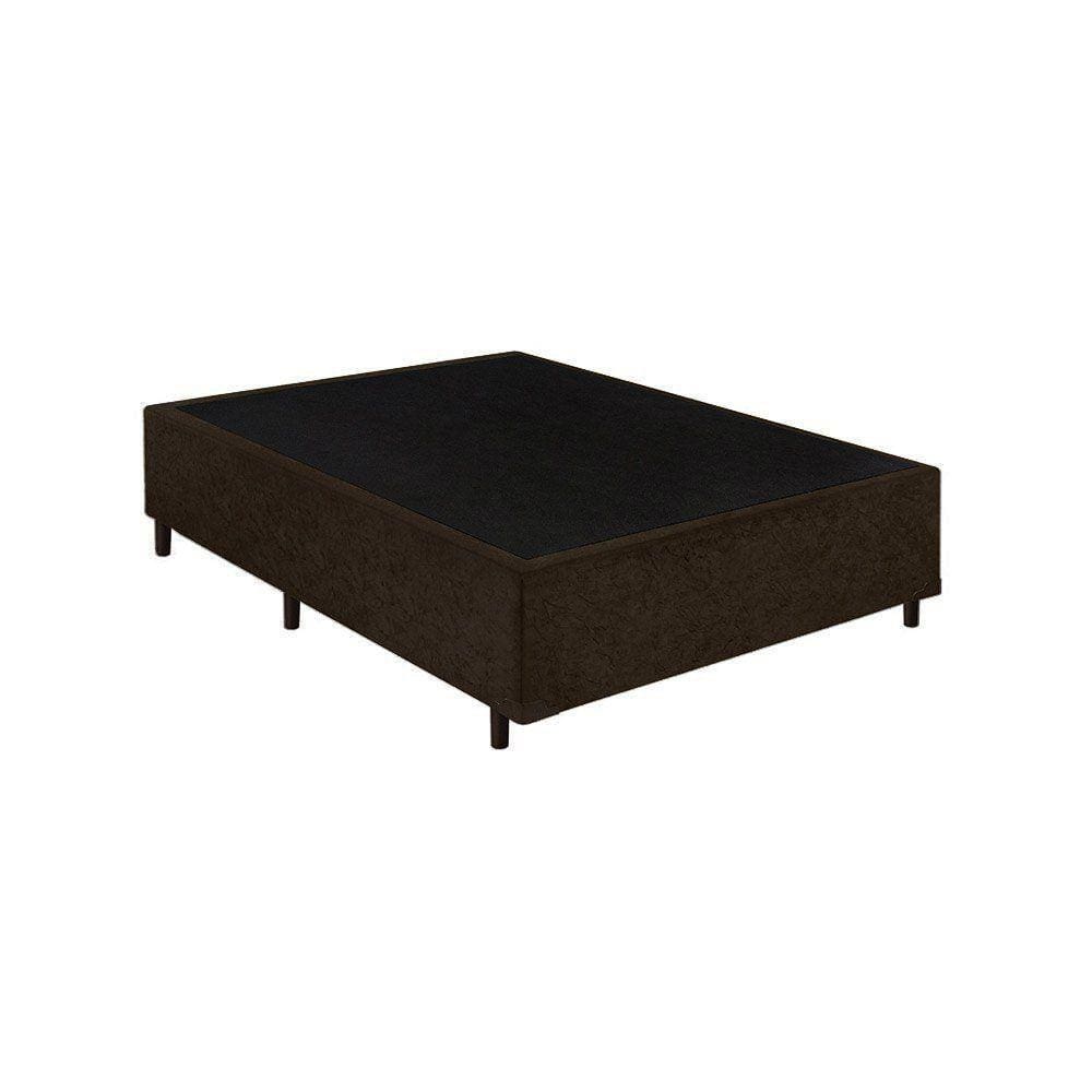 Base Box Casal Suede Marrom - 30x138x188