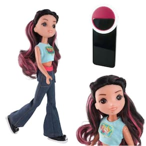 Boneca Luluca Fashion Estrela 27cm Articulada Com Aro Luz Para Celular
