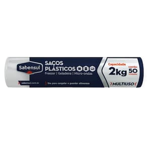 Sacos Plásticos Para Freezer 2 À 5Kg - 50Uni 2Kg