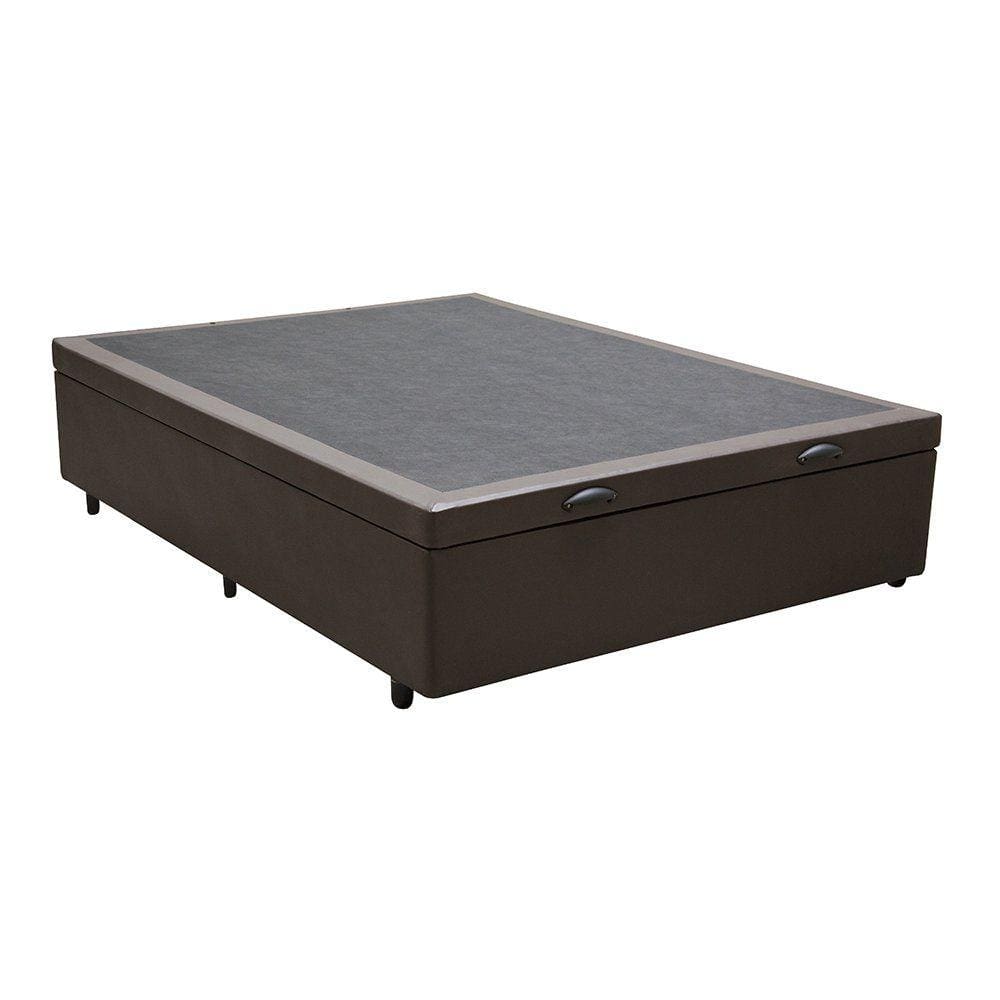 Base Box Baú Casal Sintético Marrom - 39x138x188 Lord