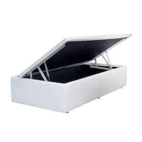 Base Box Baú Solteiro Sintético Branco - 39x78x188