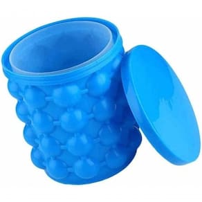 Forma Para Gelo Com Balde Ice Cube Azul Faz 40 Cubos De Gelo