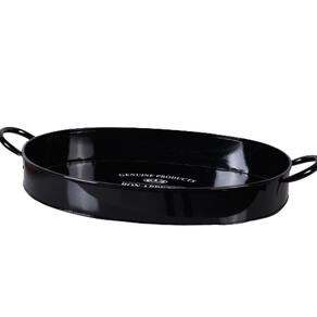 Kit Coqueteleira E Bandeja Oval Classic Black 39X25X5,5 Aço Galvanizado Bene Casa