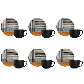 Conjunto De Xícara De Chá Com Pires 06 Peças Coup Abstrata Porto Brasil