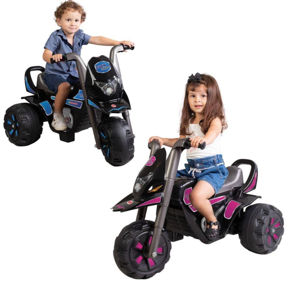 Mini Moto Elétrica Infantil Motorizada Triciclo Passeio 6V Street Azul