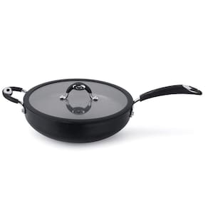 Frigideira Wok Dom Preta 30 Cm 5,2 L Em Alumínio Com Revestimento Interno Antiaderente