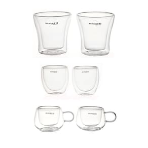 Kit Copos Para Café Chá Licor Parede Dupla 6 Peças Bugatti