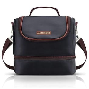Kit Fitness Bolsa Térmica Com Marmita 2 Andares E Garrafa Preto/marrom
