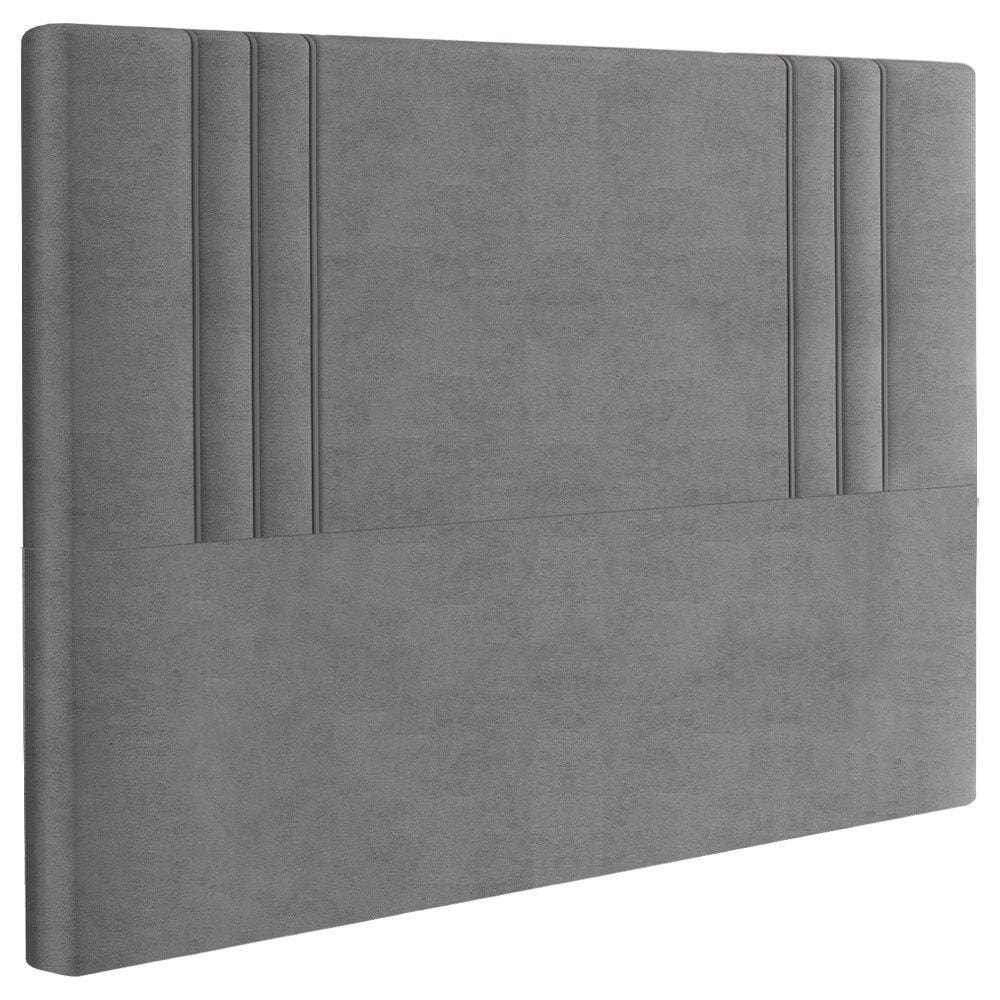 Cabeceira Casal 138 cm London Veludo Cinza Soon