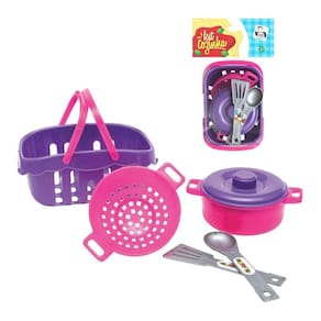 Conjunto Cozinha Panelinha Acessórios Infantil + Cestinha