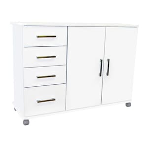 Buffet Balcão Aparador 2 Portas 4 Gavetas com Rodízio - Bella Vercelli 2250