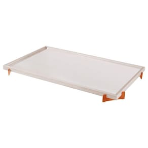 Bandeja Espelhada Gala Cor Off White Pés Cobre