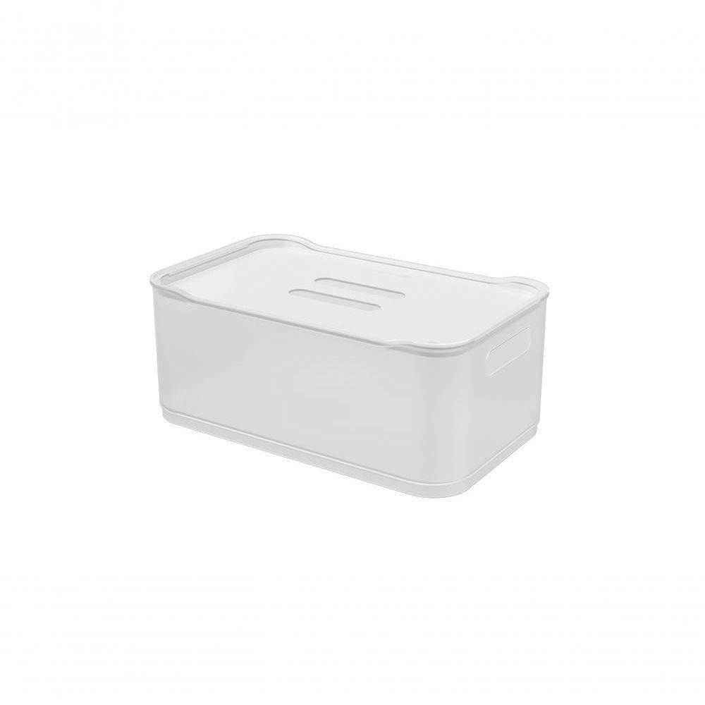 Cesta Grande Com Tampa Natural Fit Coza 30,5 X 18,5 X 12,4Cm Natural Coza