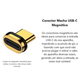 Conector USB Tipo C Magnético Macho USB-C Extra