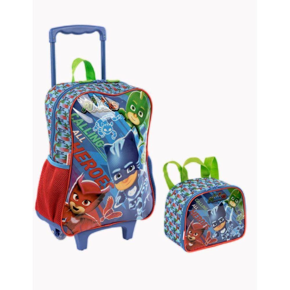 Kit Mochila De Roda E Lancheira Pjmasks